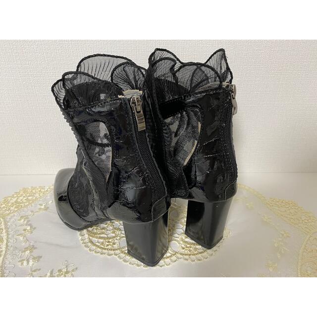 【美品】シースルー　サマーブーツ　ブラック レディースの靴/シューズ(ブーツ)の商品写真