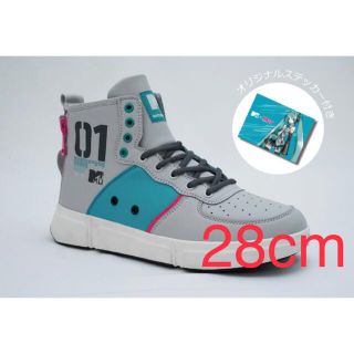 初音ミク ドンキ MTV コラボスニーカー グレー 28cmの通販 by Macs ... MTV×初音ミク スニーカー 黒 28cm