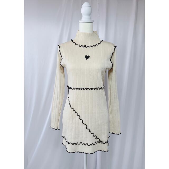 lilLilly(リルリリー)のheart knit dress レディースのワンピース(ひざ丈ワンピース)の商品写真