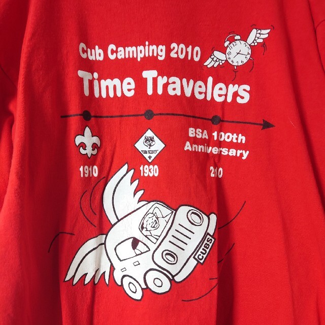 GILDAN TimeTravelers Tシャツ レッド メンズのトップス(Tシャツ/カットソー(半袖/袖なし))の商品写真