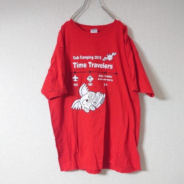 GILDAN TimeTravelers Tシャツ レッド メンズのトップス(Tシャツ/カットソー(半袖/袖なし))の商品写真