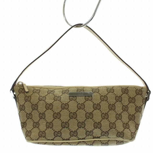 グッチ GUCCI アクセサリーポーチ GGキャンバス レザー ベージュ