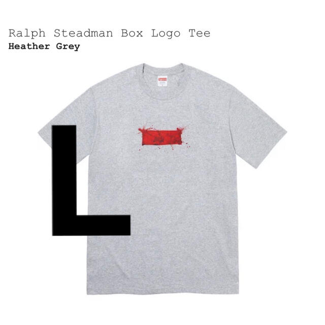Supreme Ralph Steadman Box Logo Tee GreyTシャツ/カットソー(半袖/袖なし)