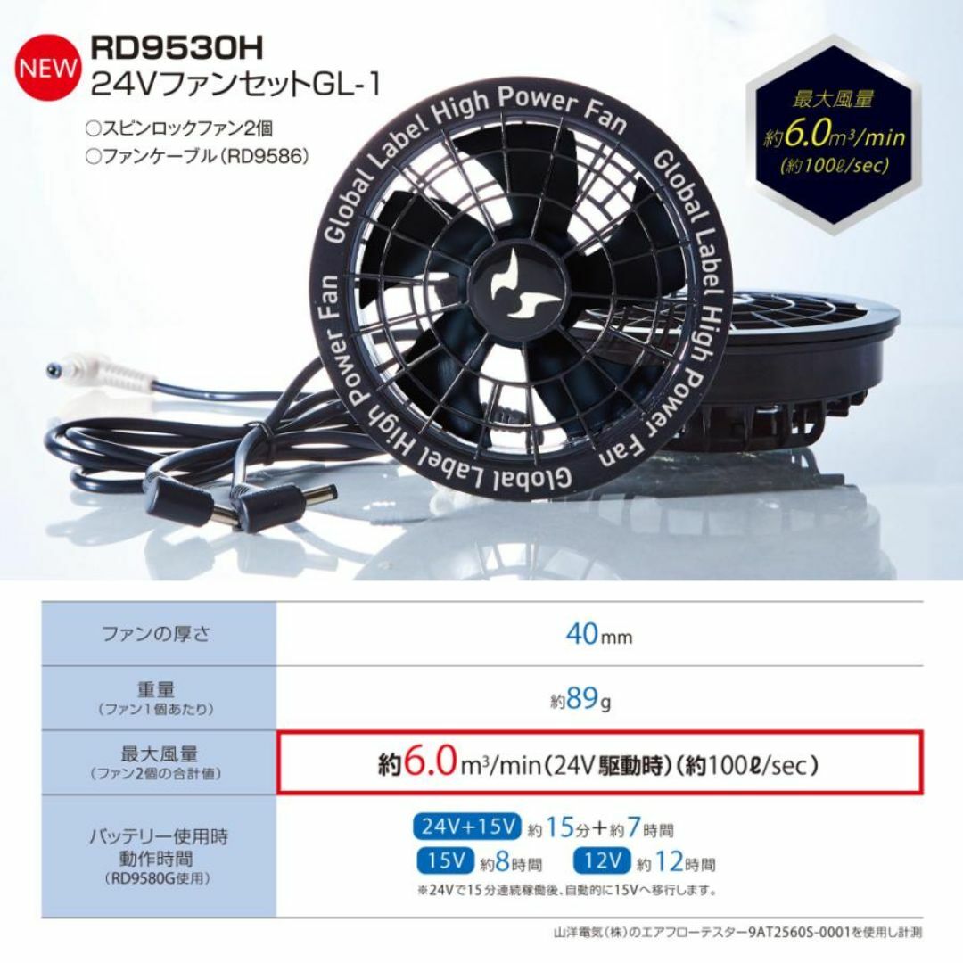BURTLE - サンエス 空調風神服 24V ファン バッテリーセット