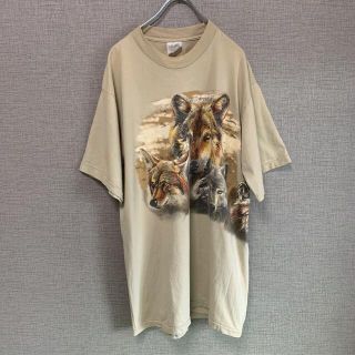 90s ビンテージ　アメリカ製　USA製　狼　動物　アニマル　tee used(Tシャツ/カットソー(半袖/袖なし))