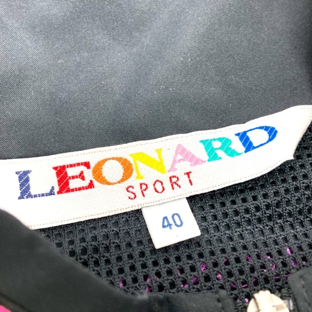 レオナール LEONARD SPORT ジャケット ブルゾン リバーシブル 半袖 ニット アウター レディース 38(M相当) ブラック