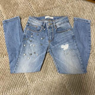 ザラキッズ(ZARA KIDS)のZARAキッズ　ビーズ付きデニム　128cm(パンツ/スパッツ)