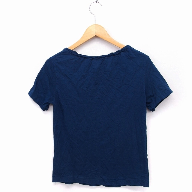 coen(コーエン)のコーエン coen カットソー Tシャツ フリルネック 半袖 丸首 無地 綿 L レディースのトップス(カットソー(半袖/袖なし))の商品写真
