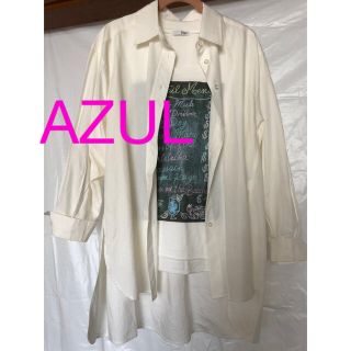 アズールバイマウジー(AZUL by moussy)の★美品★AZULオーバーサイズロングシャツ(シャツ/ブラウス(長袖/七分))