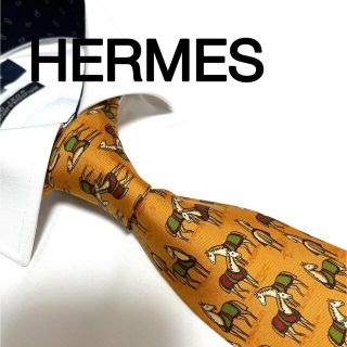 エルメス(Hermes)のエルメスネクタイ HERMES 良品 総柄 オレンジ(ネクタイ)