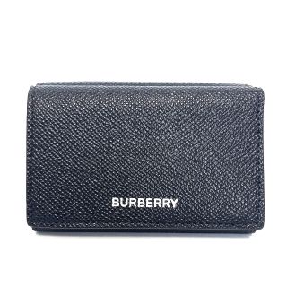 バーバリー(BURBERRY)の美品 BURBERRY バーバリー 三つ折り財布 ウォレット 黒(折り財布)