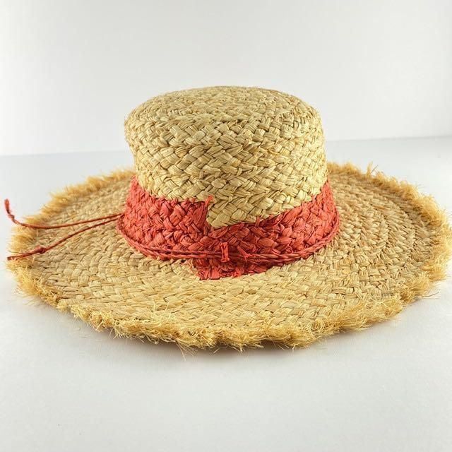 Bou Jeloud(ブージュルード)の新品 麦わら帽子 ぼうし レッド ブージュルード Bou Jeloud ハット レディースの帽子(麦わら帽子/ストローハット)の商品写真