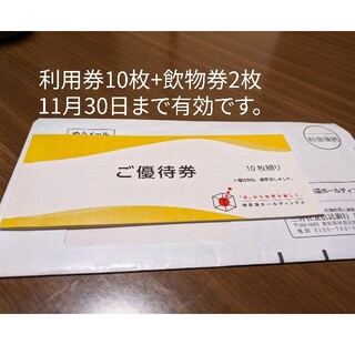 極楽湯株主優待券 10枚綴り 有効2022年11月30日まで(その他)