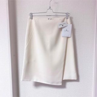 クレージュ(Courreges)のcourreges❤️美品❤️クレージュ巻きスカート風タイトホワイトスカート40(ひざ丈スカート)