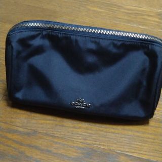 コーチ(COACH)の【ほぼ未使用】F58064 coach ポーチ ダークネイビー USED美品(ポーチ)