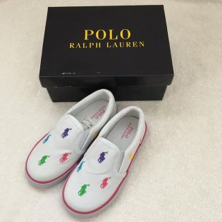 ポロラルフローレン(POLO RALPH LAUREN)の新品 ポロ・ラルフローレン スリッポン ホワイト 16cm(スリッポン)