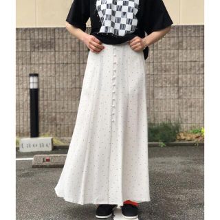 フィーニー(PHEENY)のPHEENY/RAYON DOT BUTTON-DOWN SKIRT (ロングスカート)