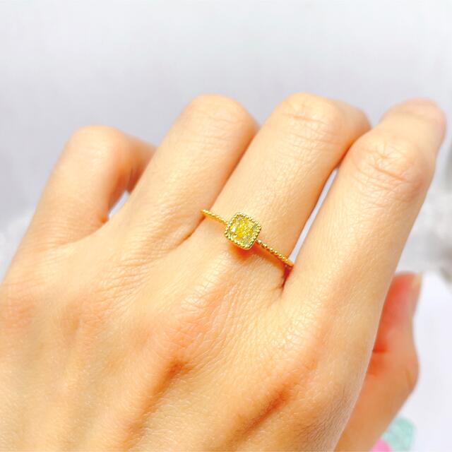 【大特価!!】K18 天然イエローダイヤモンド リング レディースのアクセサリー(リング(指輪))の商品写真