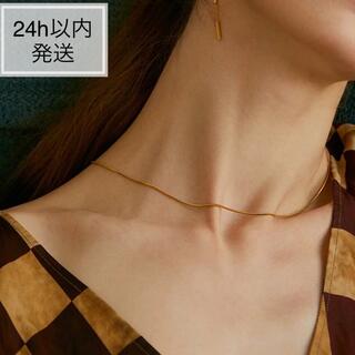 【大人気】レディース スネークチェーン ネックレス 925 18k シンプル(ネックレス)