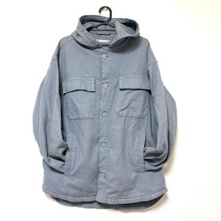 ザラ(ZARA)のZARA フード　シャツジャケット　S-M ブルー(シャツ)