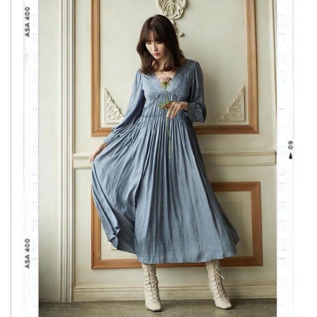 Her lip to(ハーリップトゥ)のSide Bow Vintage Twill Dress レディースのワンピース(ロングワンピース/マキシワンピース)の商品写真