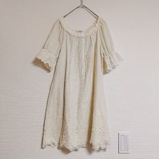 ジルスチュアート(JILLSTUART)の【新品タグ付】ジルスチュアート　コットン　レース　ワンピース(ひざ丈ワンピース)