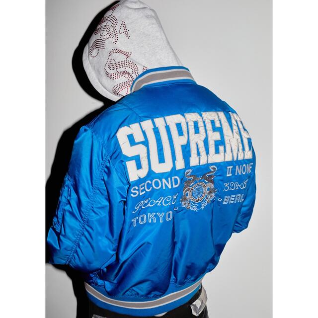 Supreme(シュプリーム)のSupreme Second To None MA-1 Jacket Blue メンズのジャケット/アウター(フライトジャケット)の商品写真