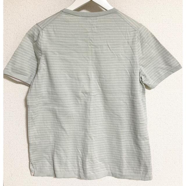 UNIQLO(ユニクロ)のUNIQLOイネス UVカットスーピマコットンボーダーセーター（半袖） レディースのトップス(シャツ/ブラウス(半袖/袖なし))の商品写真