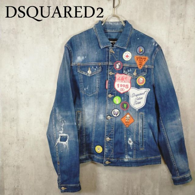 DSQUARED2(ディースクエアード)のディースクエアード　レア!!デニムジャケット スカウトワッペン ダメージ加工 メンズのジャケット/アウター(Gジャン/デニムジャケット)の商品写真