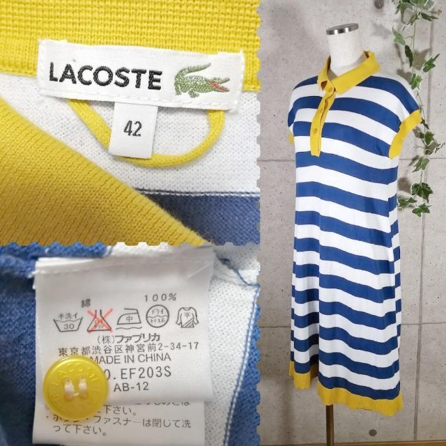 ラコステ LACOSTE ワンピース L 綿 100％ L【 美品  即OK】 6