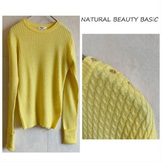 ナチュラルビューティーベーシック(NATURAL BEAUTY BASIC)のはるか様★美品★NATURAL BEAUTY BASIC イエローニット(ニット/セーター)