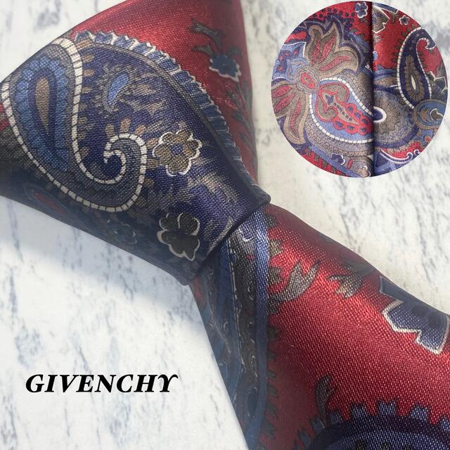 ✨未使用に近い✨GIVENCHY ネクタイ ペイズリー柄 植物柄 高級シルク