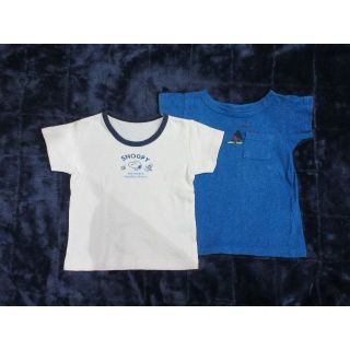 エフオーキッズ(F.O.KIDS)の【美品】スヌーピー　ミッキーミニー　半袖シャツ2着　サイズ80程度(Ｔシャツ)