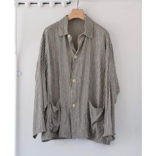 コモリ(COMOLI)のCOMOLI  STRIPE WORK JACKET SIZE3(カバーオール)