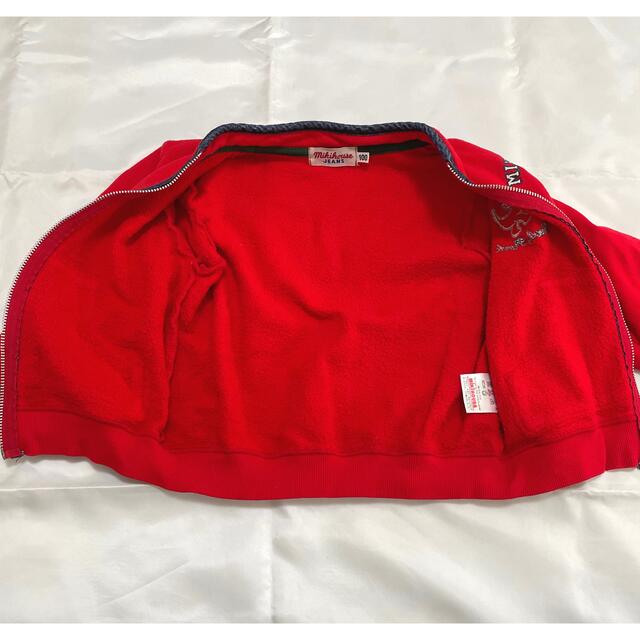 ミキハウス  フリース　ジャケット　100 赤 キッズ/ベビー/マタニティのキッズ服男の子用(90cm~)(ジャケット/上着)の商品写真