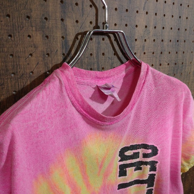 GILDAN(ギルタン)のギルダン タイダイ Tシャツ M ピンク ビックプリント 奇抜 ヒッピー メンズのトップス(Tシャツ/カットソー(半袖/袖なし))の商品写真