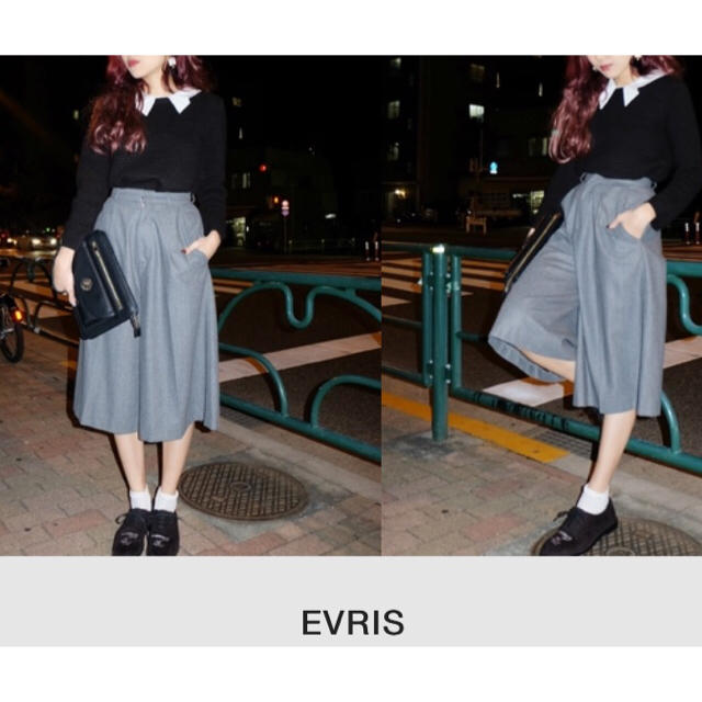 EVRIS(エヴリス)の美品＊EVRIS ワイドミディパンツ ガウチョ レディースのパンツ(カジュアルパンツ)の商品写真