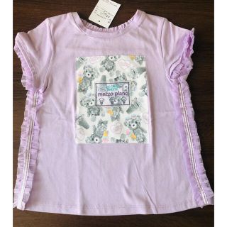 メゾピアノ(mezzo piano)の新品☆メゾピアノ　120 半袖　くまフォト　Tシャツ　フリル　女の子　夏(Tシャツ/カットソー)