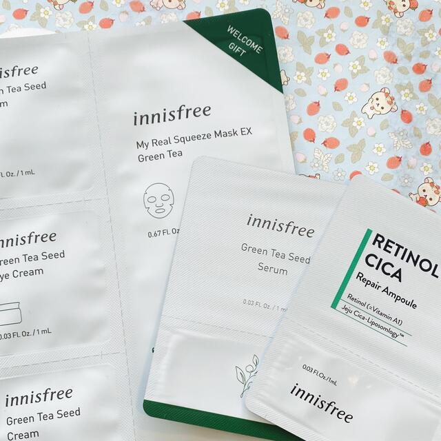 Innisfree(イニスフリー)のマイリアルスクイーズマスクシート シカリペアセラム グリーンティーシードセラムN コスメ/美容のスキンケア/基礎化粧品(パック/フェイスマスク)の商品写真