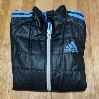 アディダス(adidas)のアディダス adidas ナイロンジャンパー 黒/水色 130(ジャケット/上着)