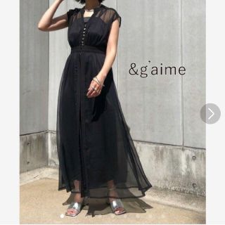 アメリヴィンテージ(Ameri VINTAGE)の&g'aime 　シアーフレンチスリーブワンピース　新品　早いものがち(ロングワンピース/マキシワンピース)