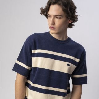 ラコステ(LACOSTE)のLACOSTE ウォッシュドボーダーニットTシャツ(Tシャツ/カットソー(半袖/袖なし))