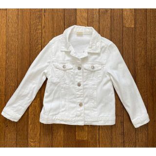 ザラキッズ(ZARA KIDS)のZARAガール　ダメージ加工　ホワイトデニムGジャン　122(ジャケット/上着)