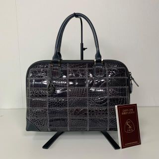 クロコダイル(Crocodile)のJRA クロコダイル ハンドバッグ カットワーク デザイン シャイニング加工(ハンドバッグ)