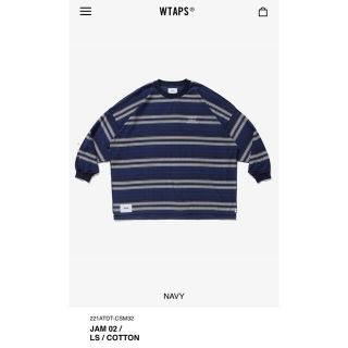 ダブルタップス(W)taps)の22ss  WTAPS JAM 02 /LS /COTTON NAVY L(Tシャツ/カットソー(七分/長袖))