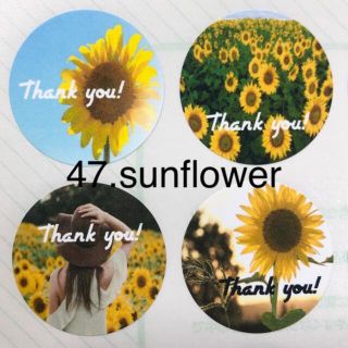 47.sunflower【thank you シール48枚】(カード/レター/ラッピング)