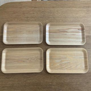 ムジルシリョウヒン(MUJI (無印良品))の無印良品　MUJI  木製トレー・タモ　４枚セット(テーブル用品)