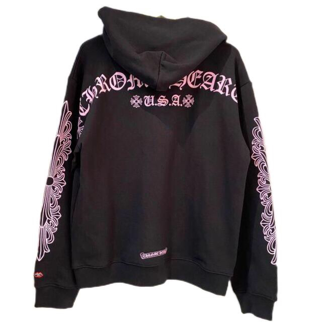 好評 【美品】クロムハーツ☆パーカー☆黒XL☆希少色ブロンズ☆袖ロゴ