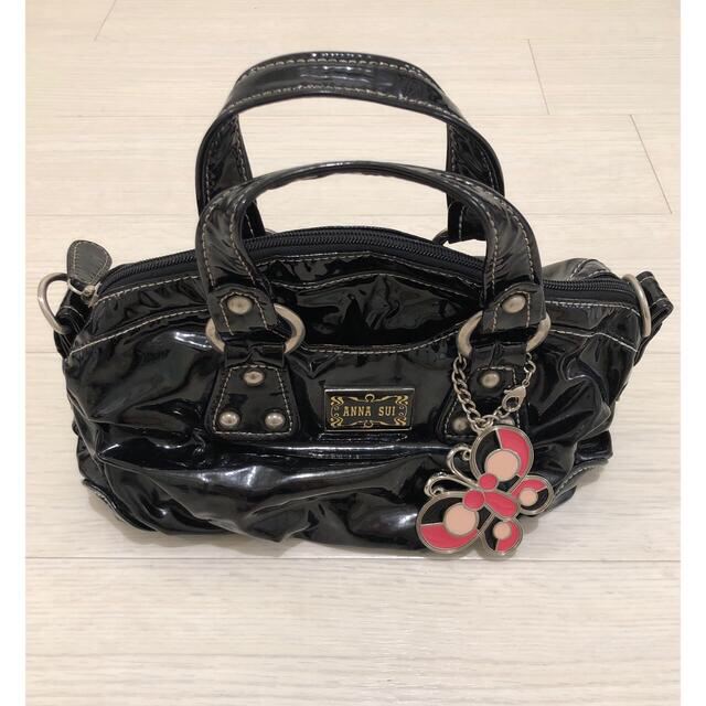 アナスイ　ANNA SUI エナメル調　2way ショルダー　ハンド　バッグ