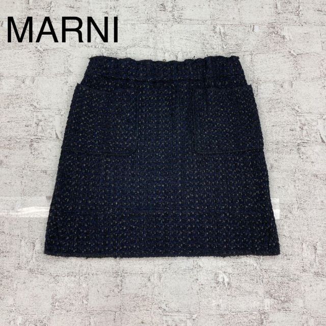 Marni(マルニ)のMARNI ツイード風ラメ混台形スカート レディースのスカート(ひざ丈スカート)の商品写真